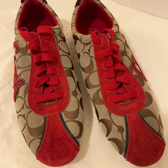 Coach Shoes - Coach Women's Red Logo Slip-On Sneakers